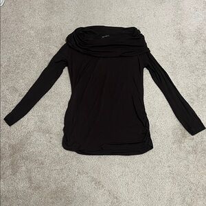 Brown Long Sleeve Cowl Neck Top